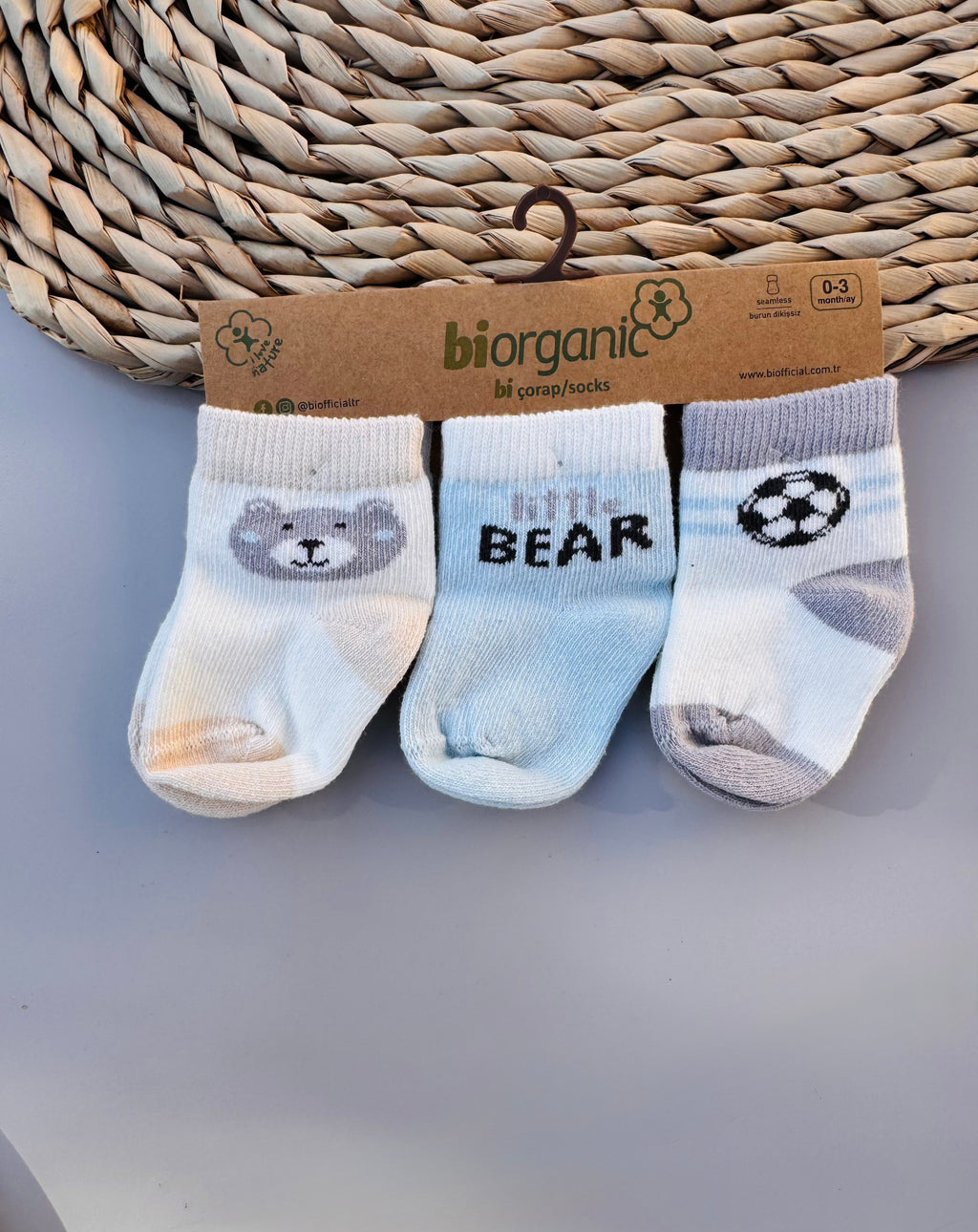 Bi Organic Bears socks 3 pairs