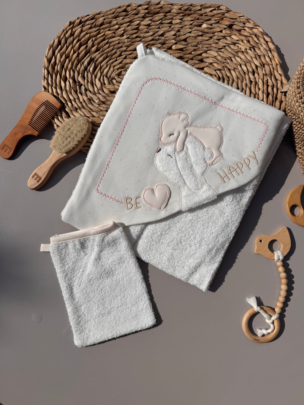 Pink Bears Caramell Bath Towel