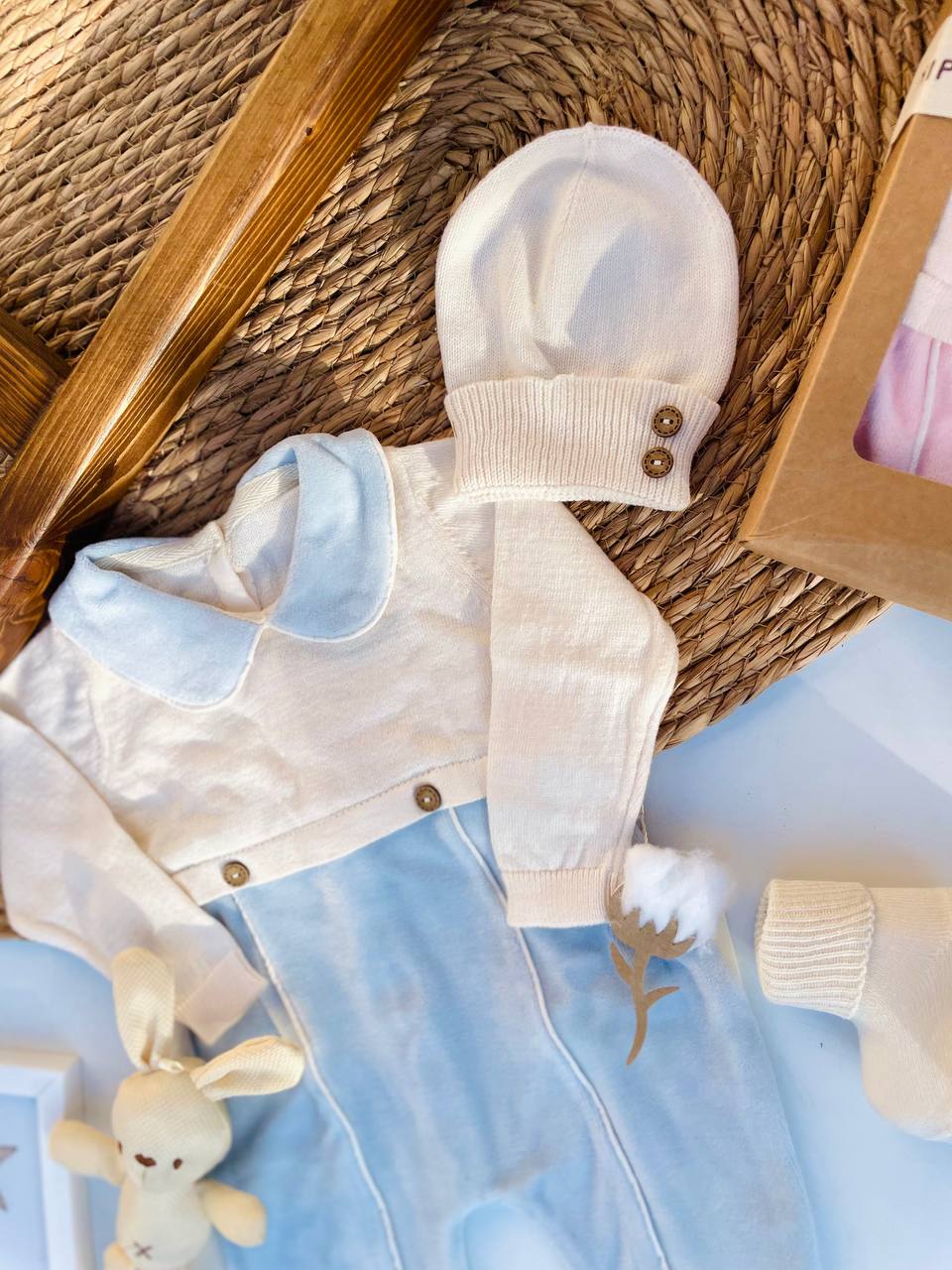 Blue Velvet Overall Set