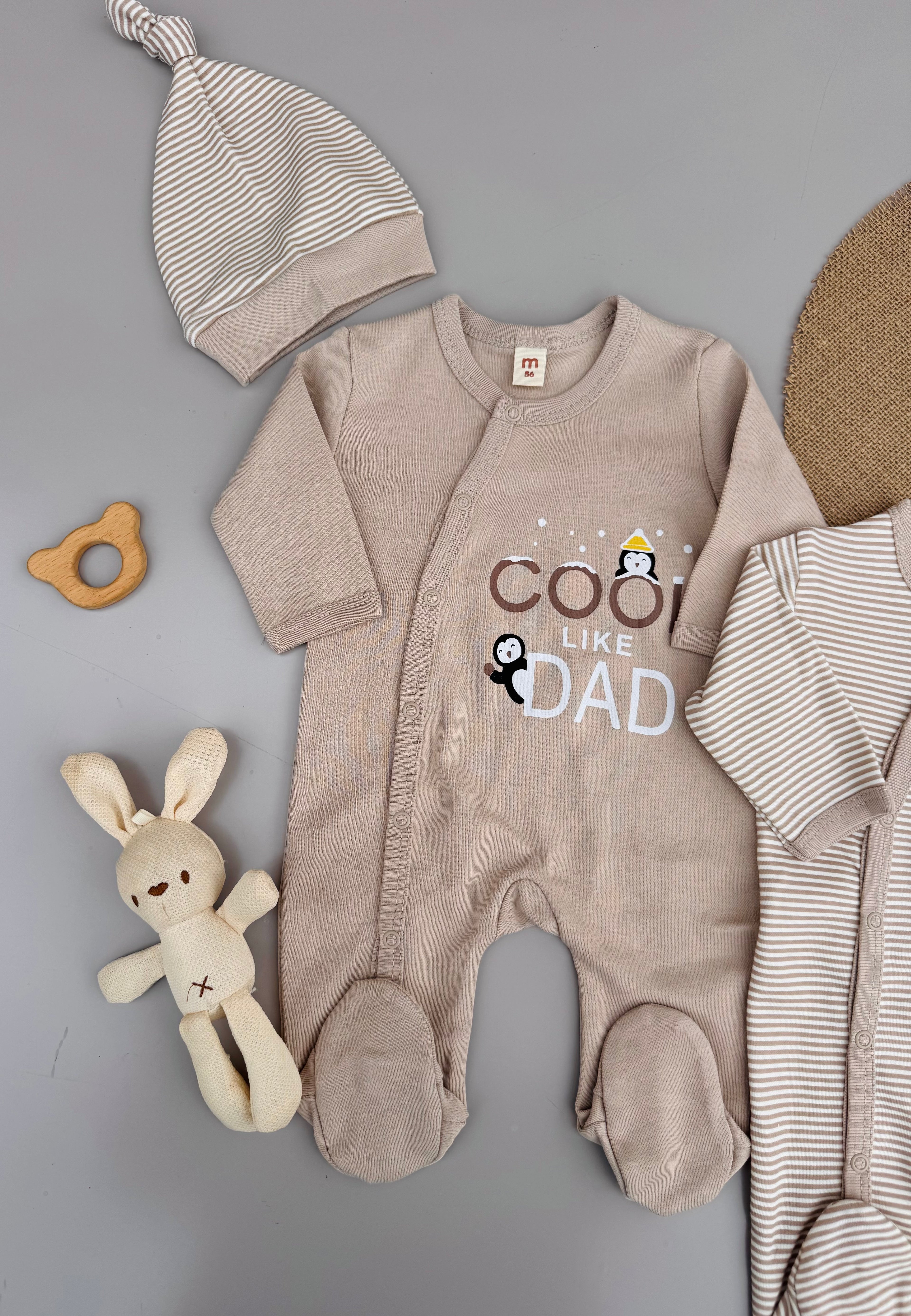 Cool like Mum / Dad Beige cotton overall