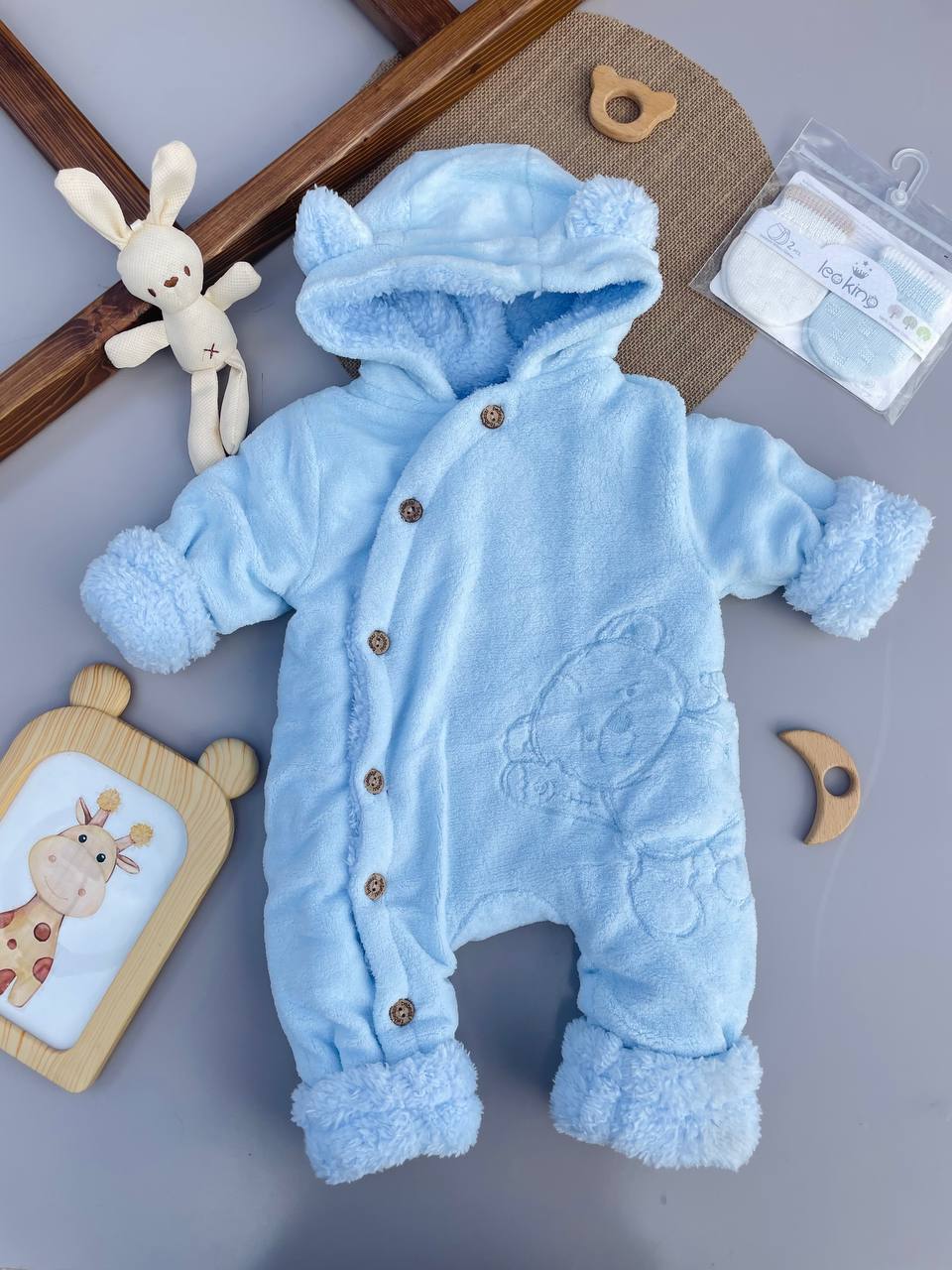 Blue Bear Fur Overall