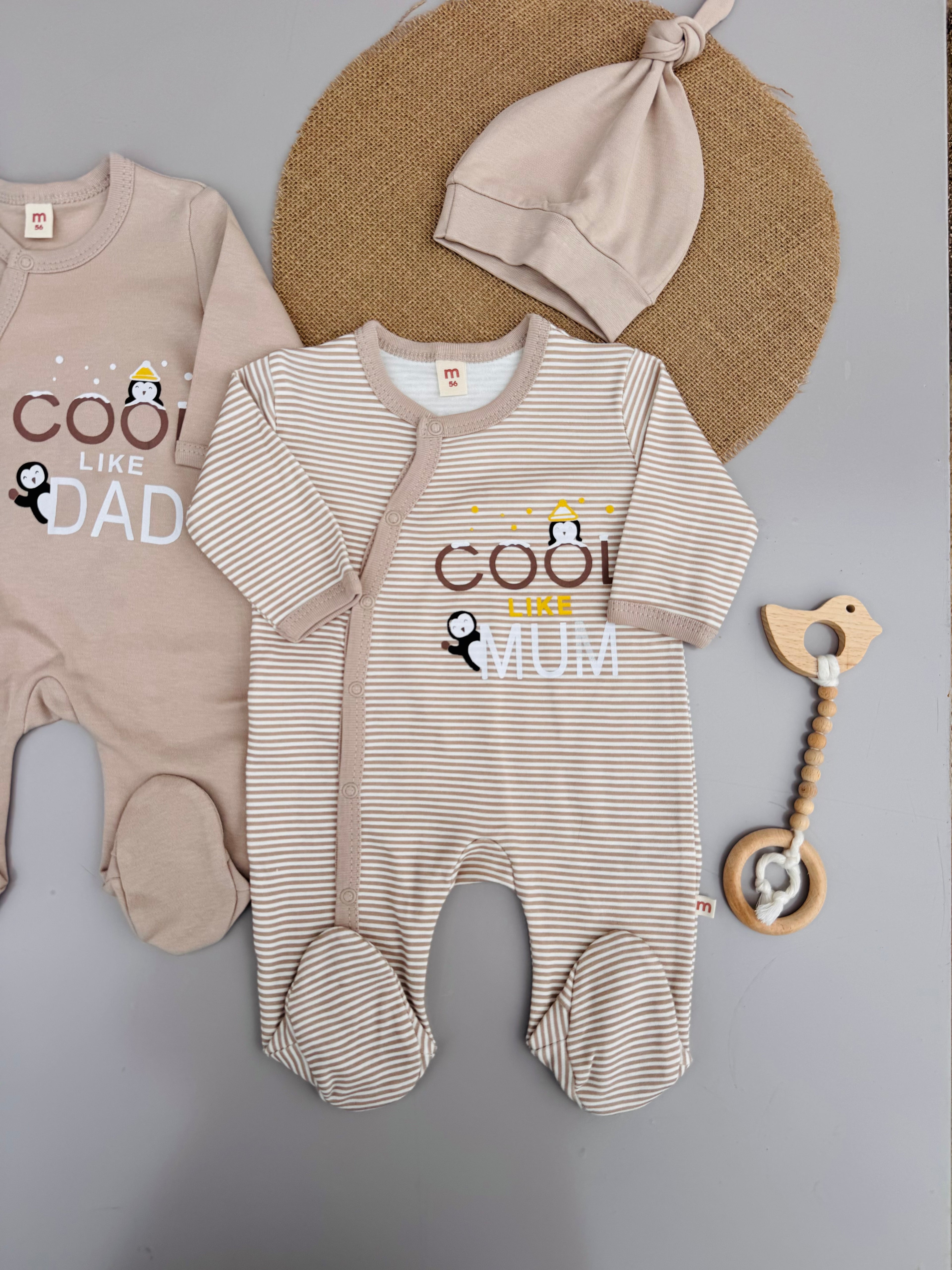 Cool like Mum / Dad Beige cotton overall