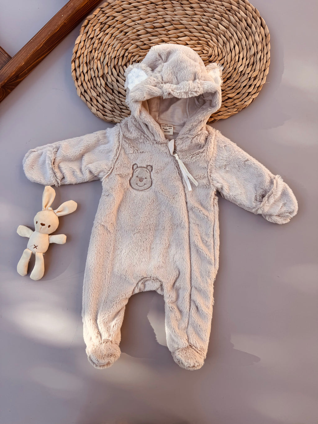 Greige Fur Teddy Overall