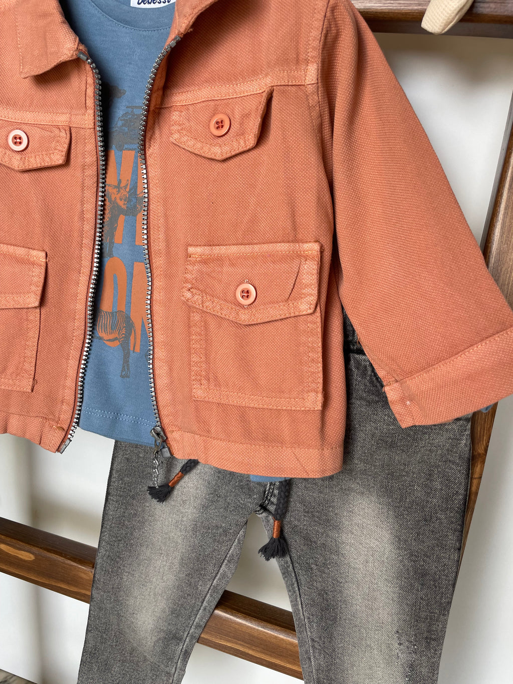 Orange jeans set 3 pcs