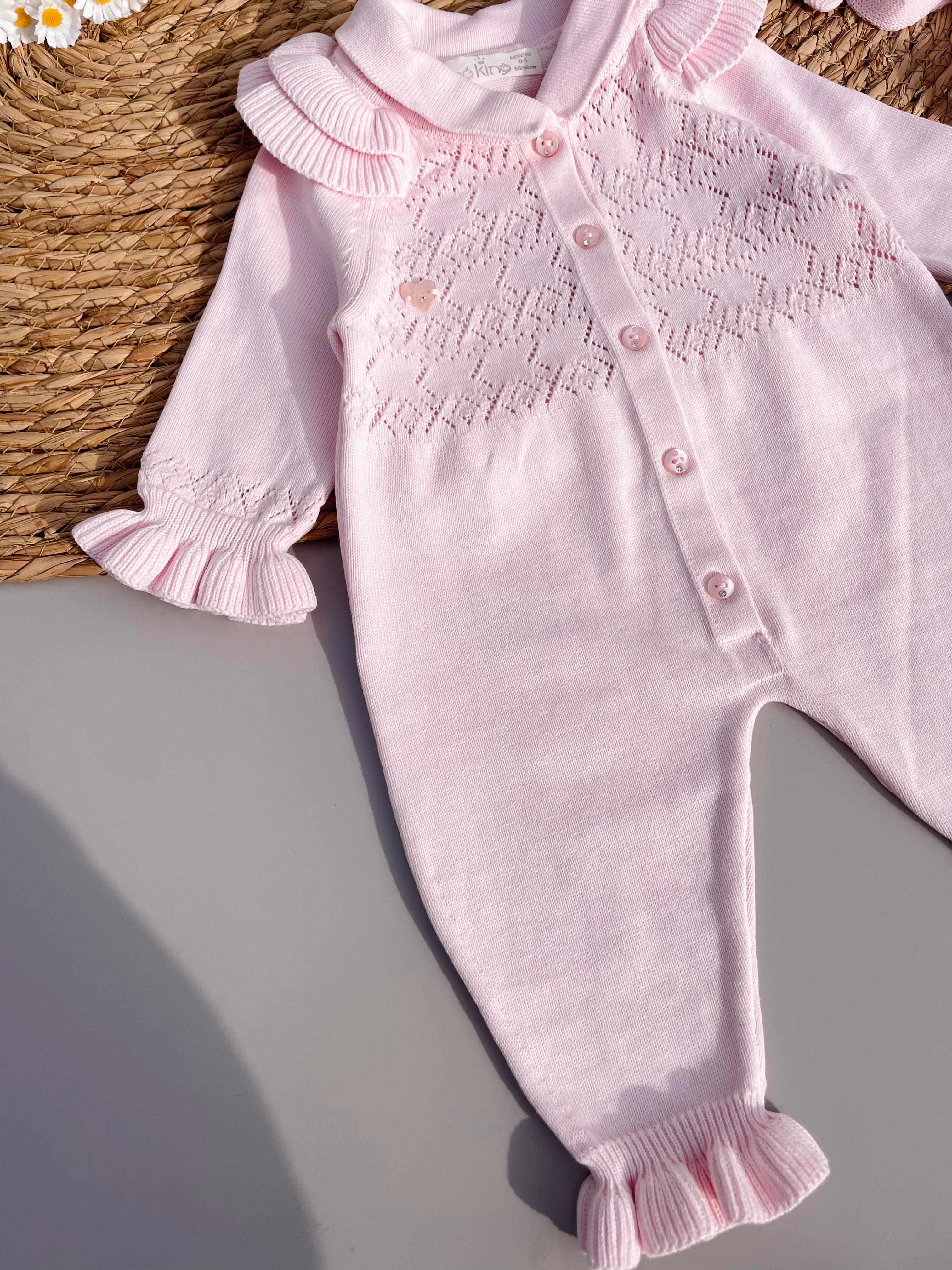 Organic cotton Overall With Hat pink