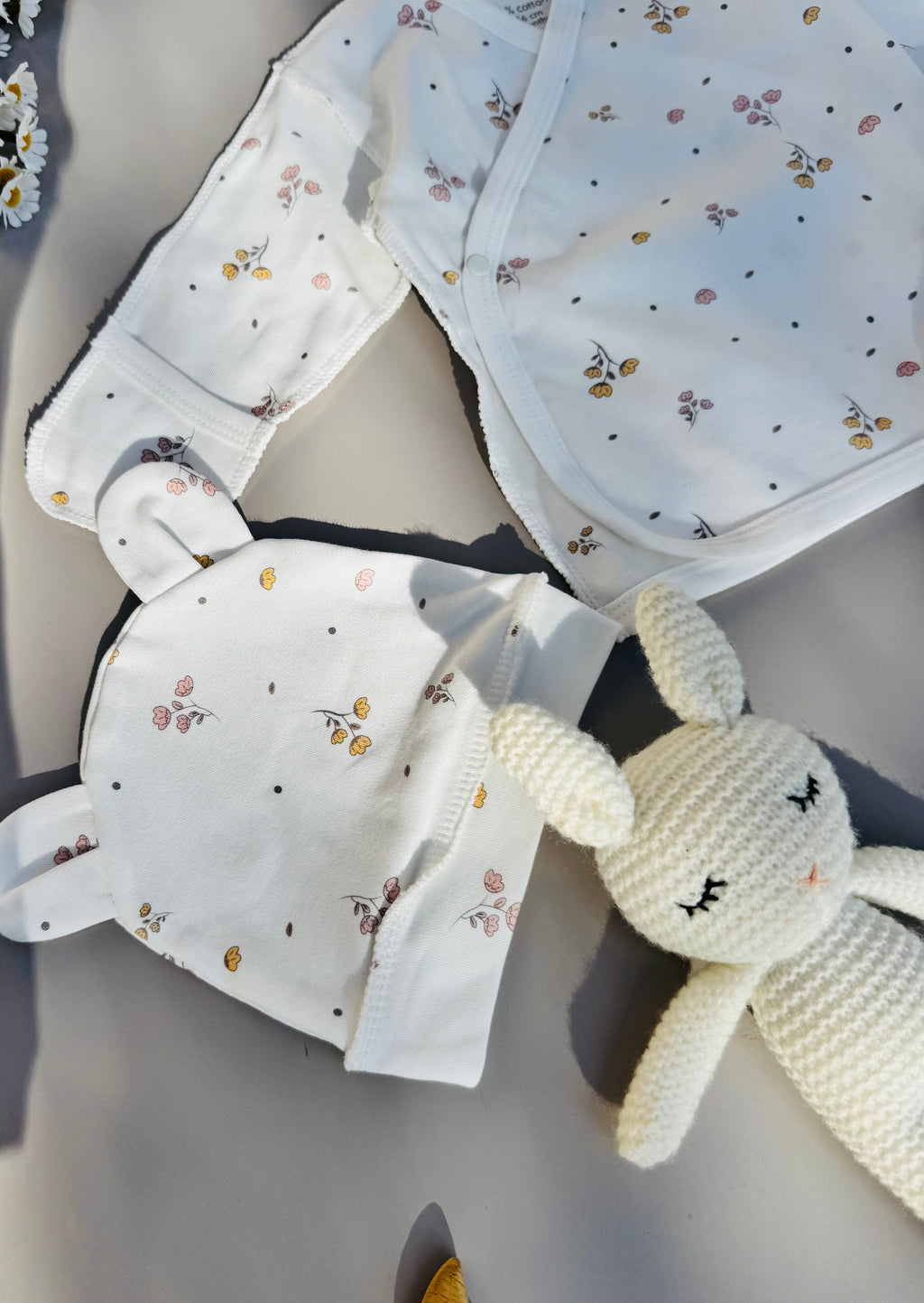 White flowers cotton set 3 pcs