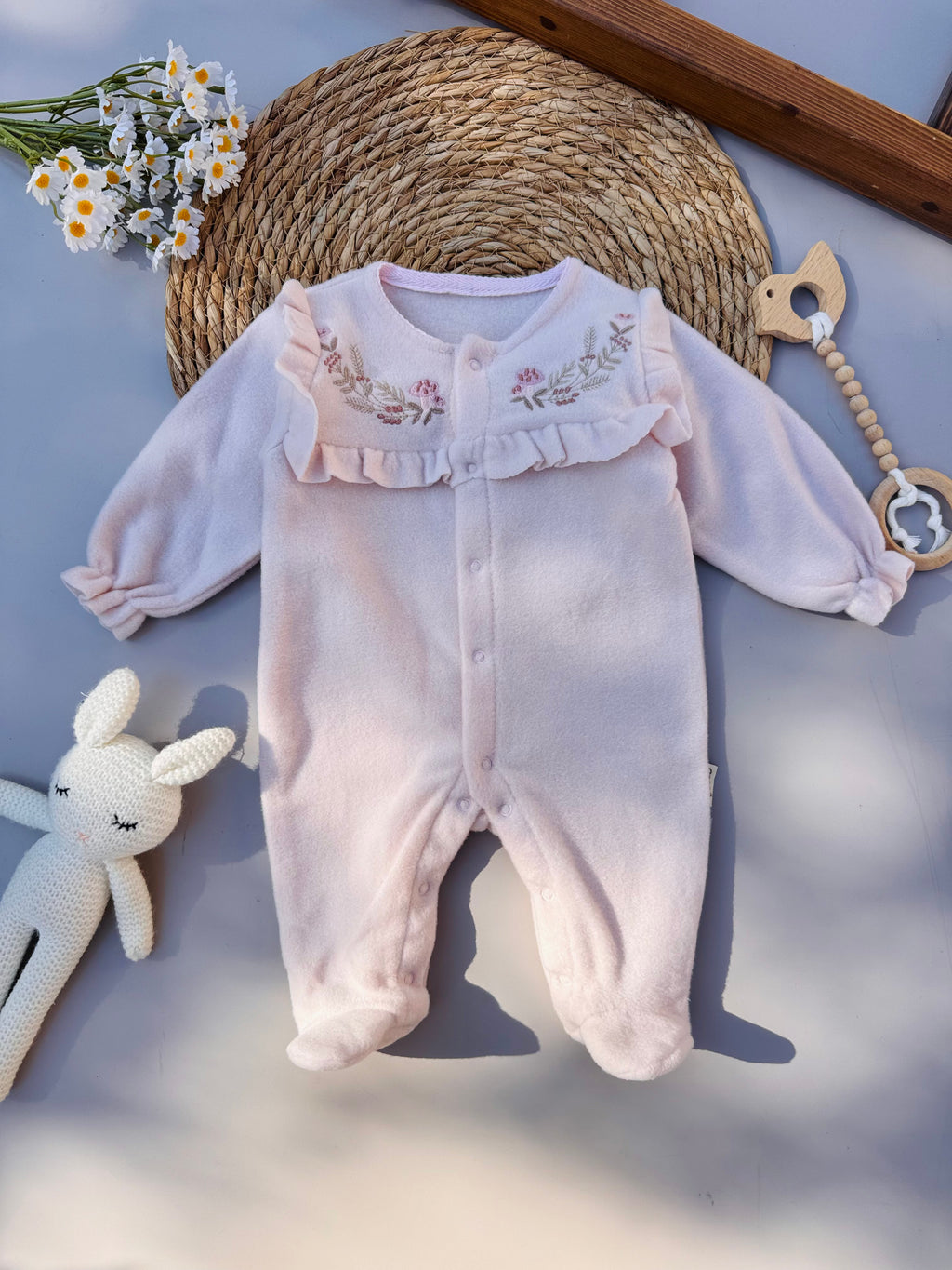 Pink Flowers Mohair Overall