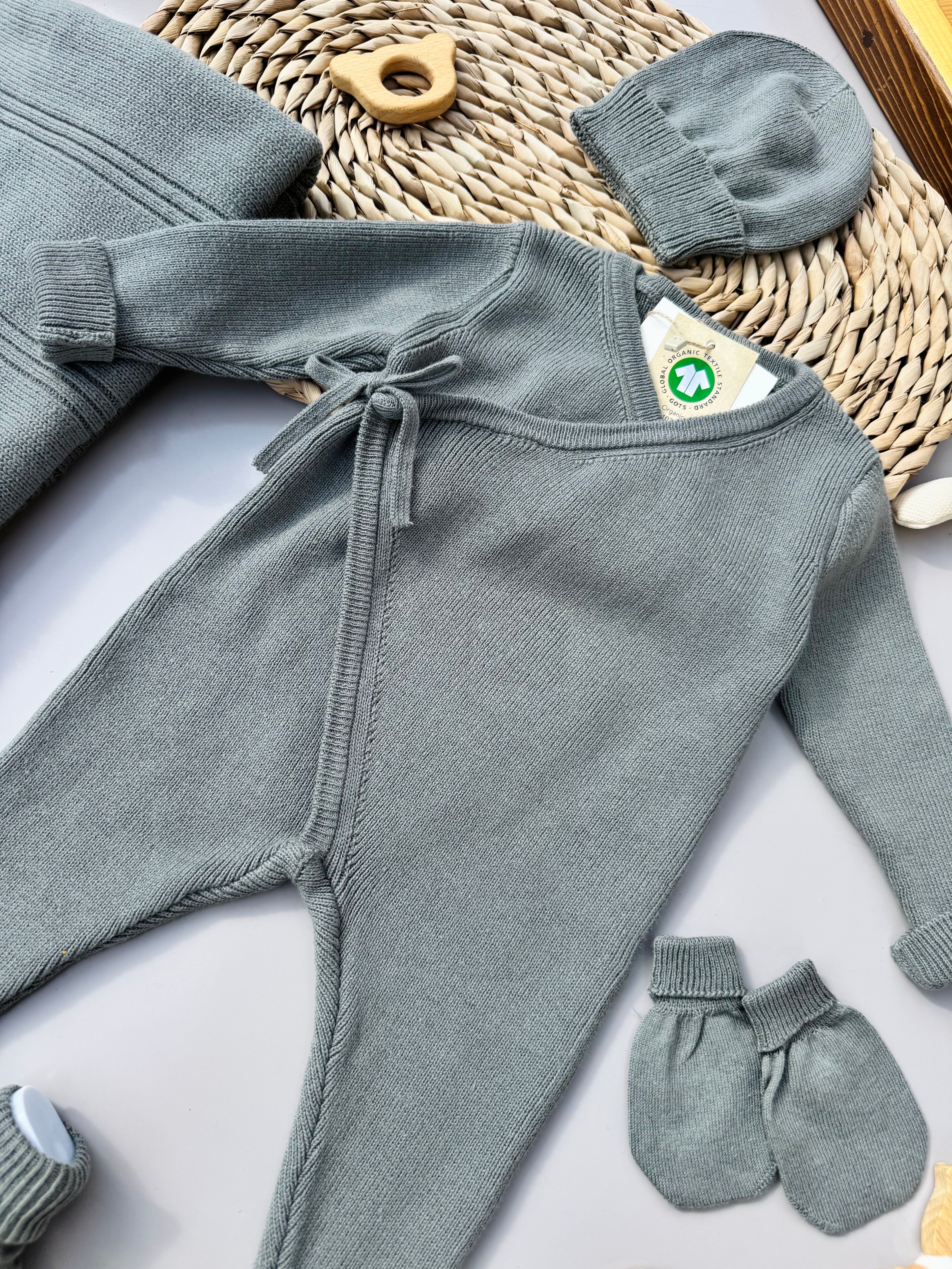 Olive color organic cotton GOTS Certified Hospital Set
