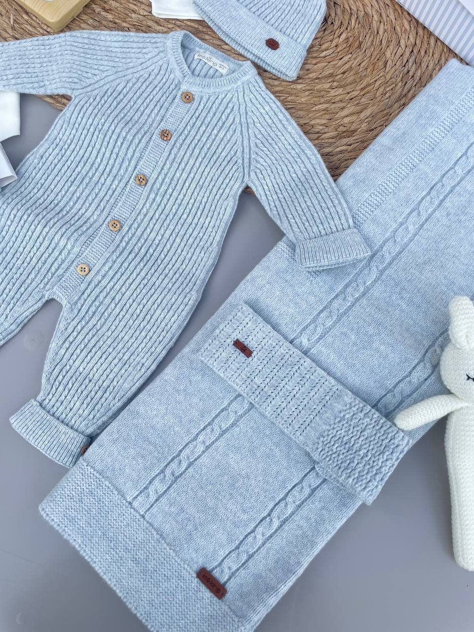 Baby Blue Wool 9 Pcs Hospital Set