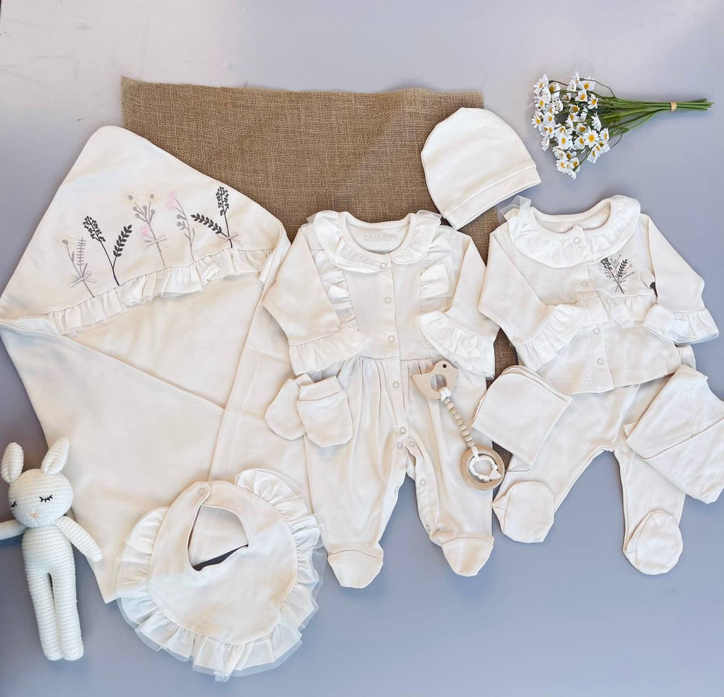 Beige flowers Hospital set 10 Pcs