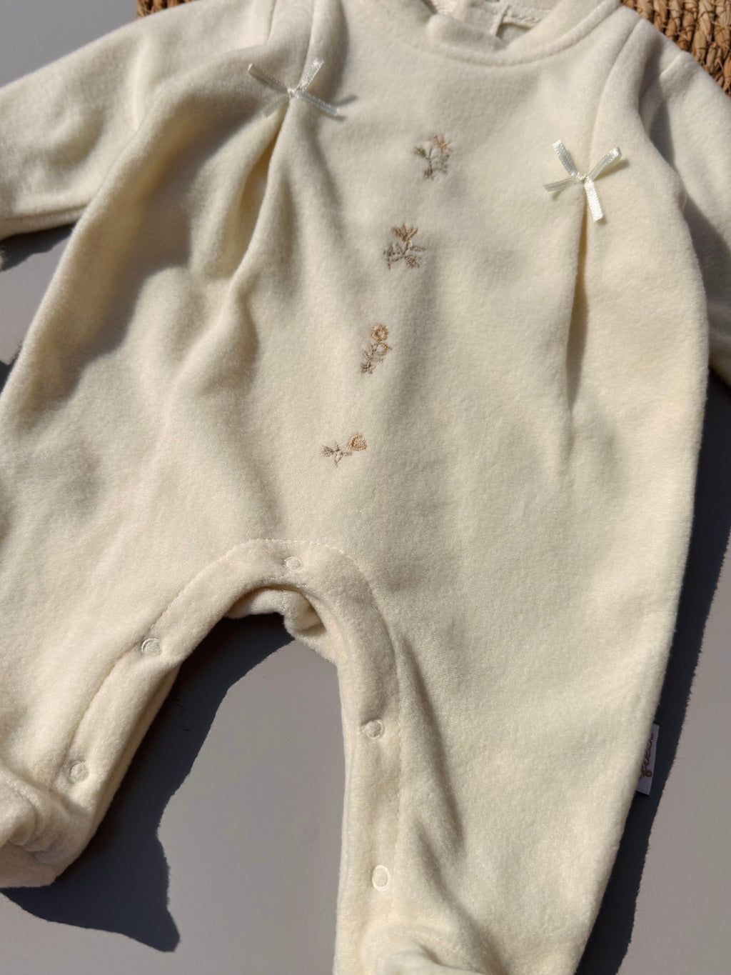 Cream Flowers Mohair Overall