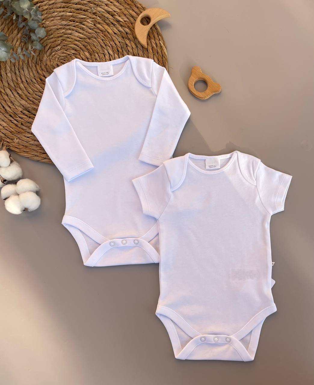White Cotton 1 layer Bodysuit