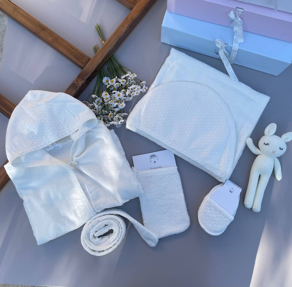 White Organic Cotton Bath Set