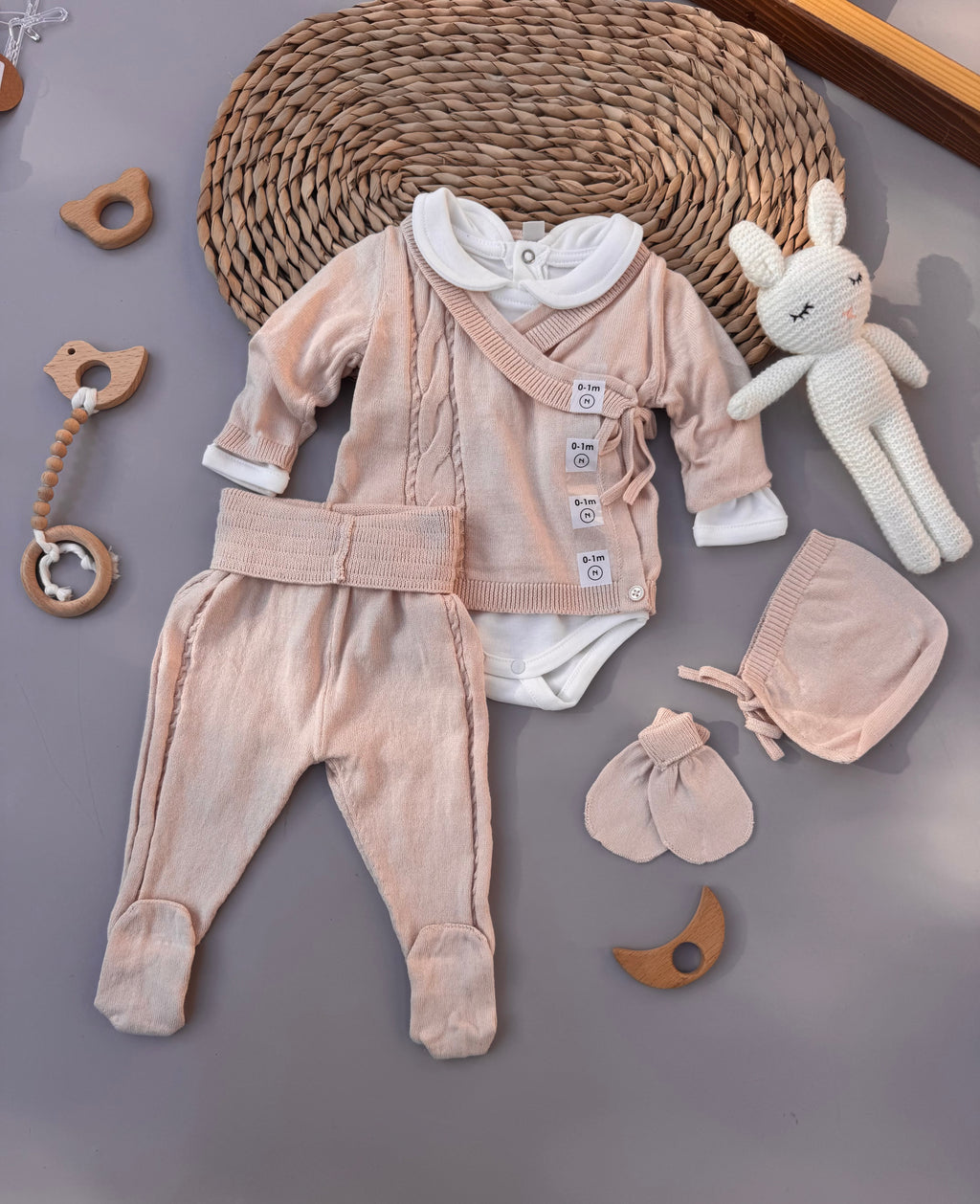 Beige tricot set 5 pcs