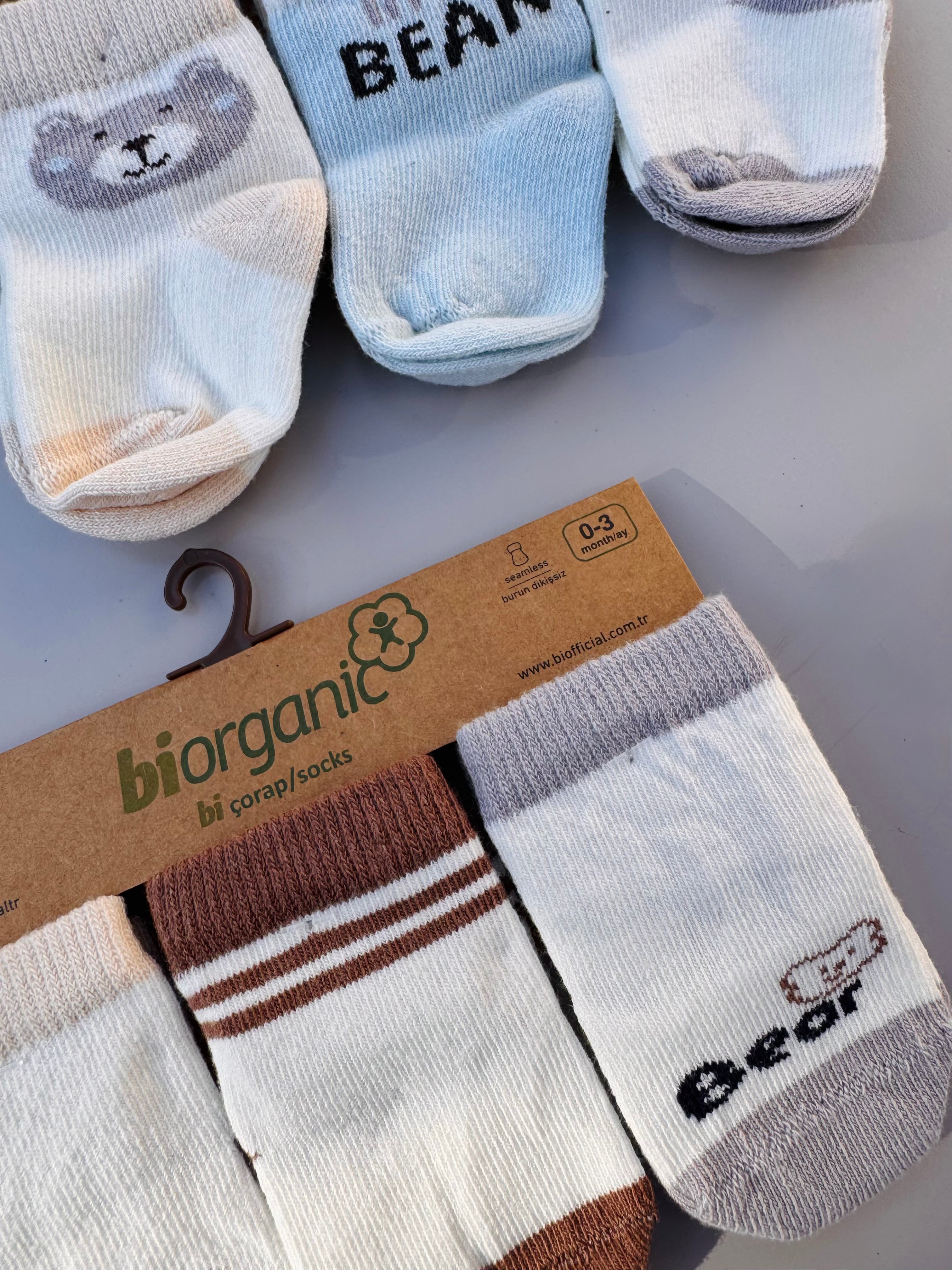 Bi Organic Bears socks 3 pairs
