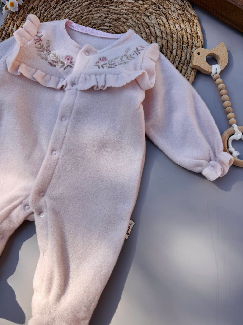 Pink Flowers Mohair Overall