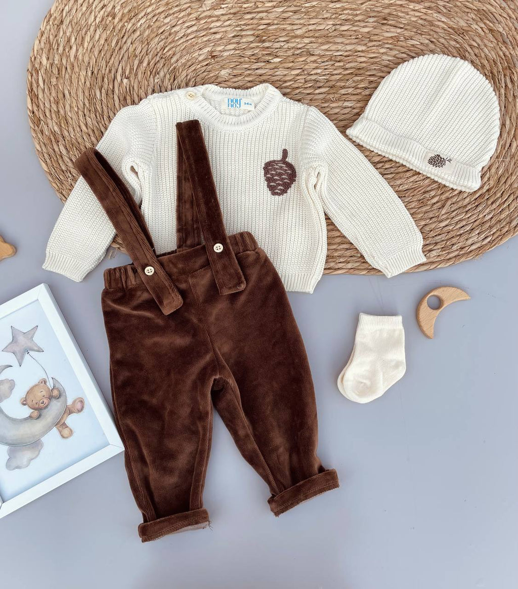 Brown And Beige Wool Set