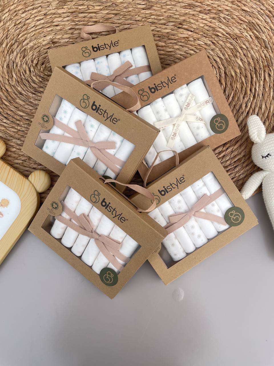 White Stars Organic Cotton Burping Pads