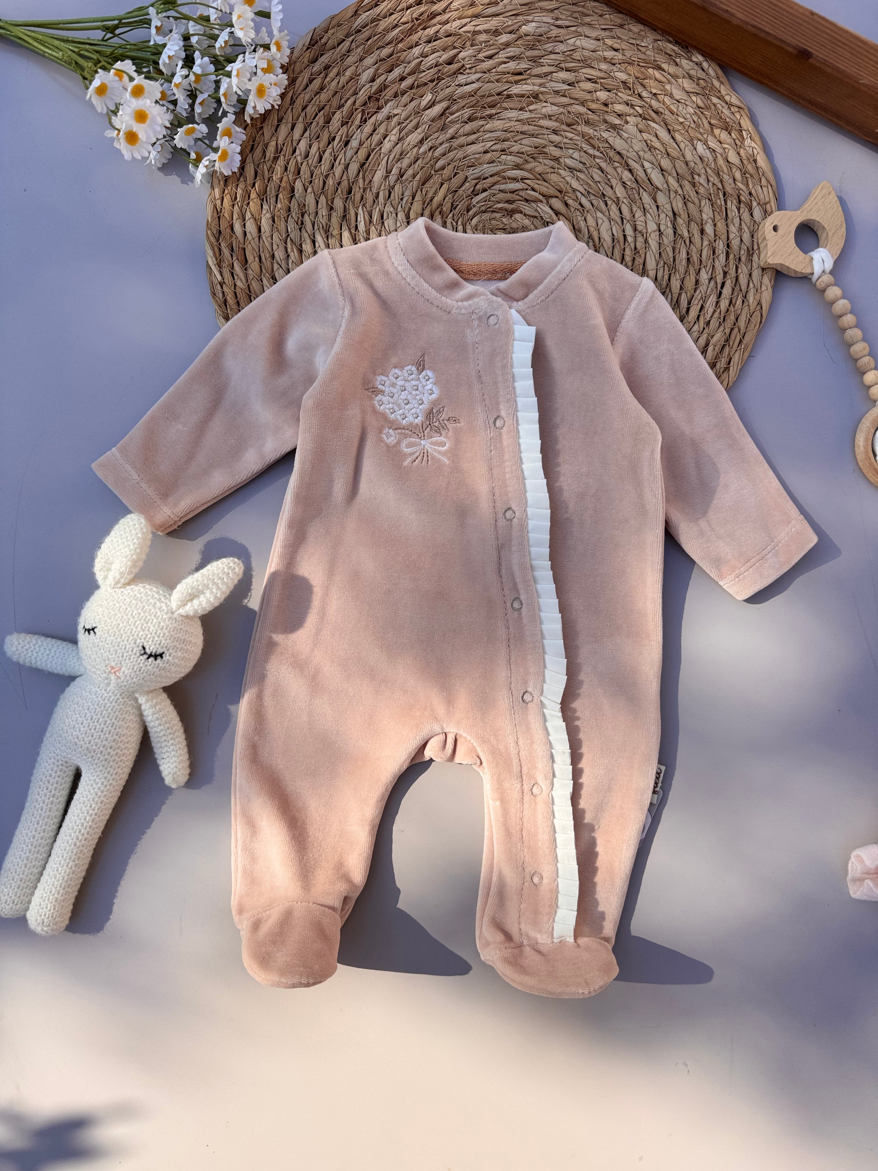 Somon Flowers velvet Overall