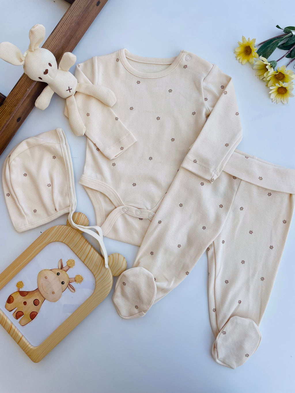 Beige Cotton Basic Set 3 pcs