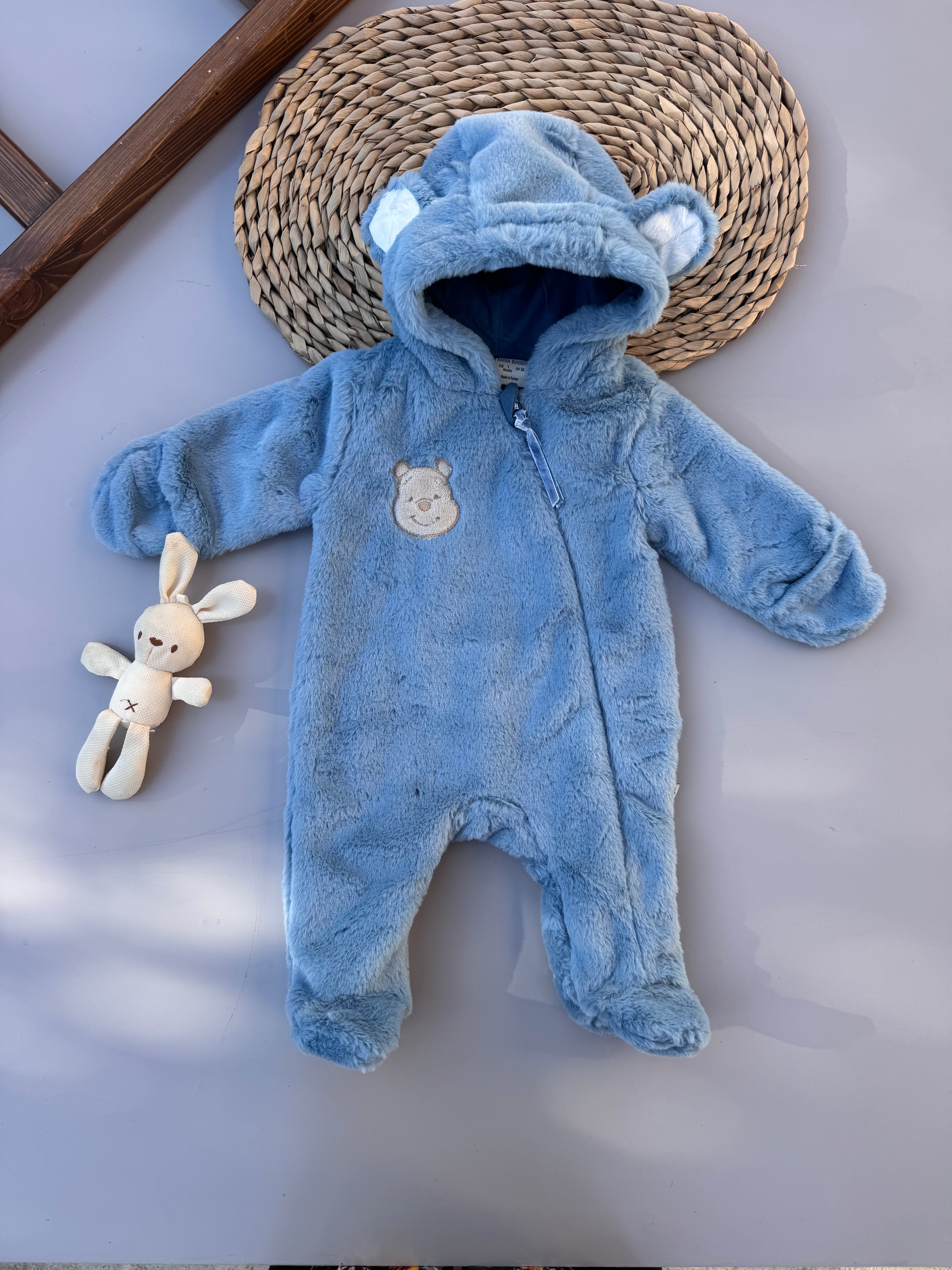 Blue Fur Teddy Overall