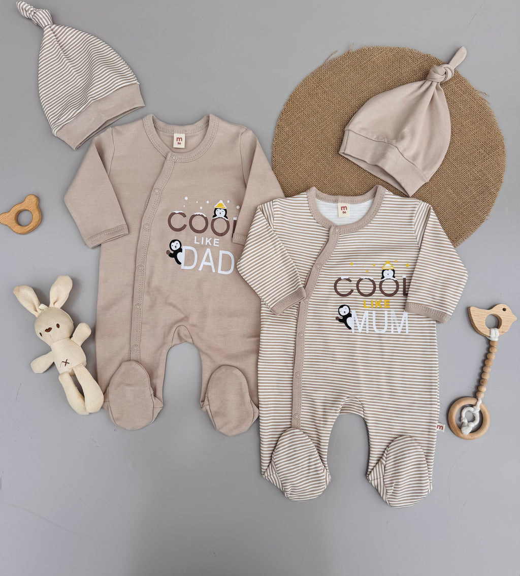 Cool like Mum / Dad Beige cotton overall