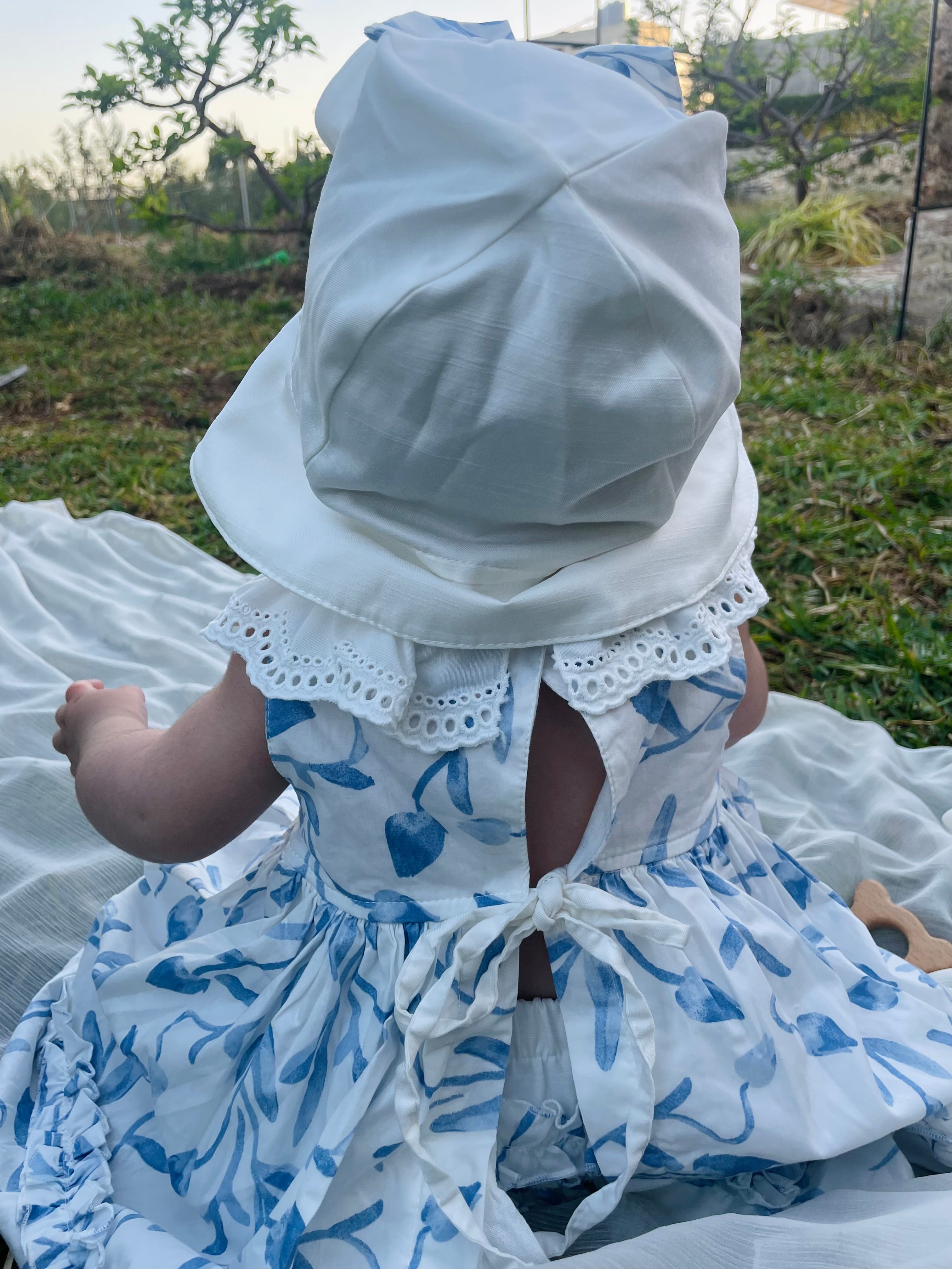 Blue and white summer dress 3 pcs