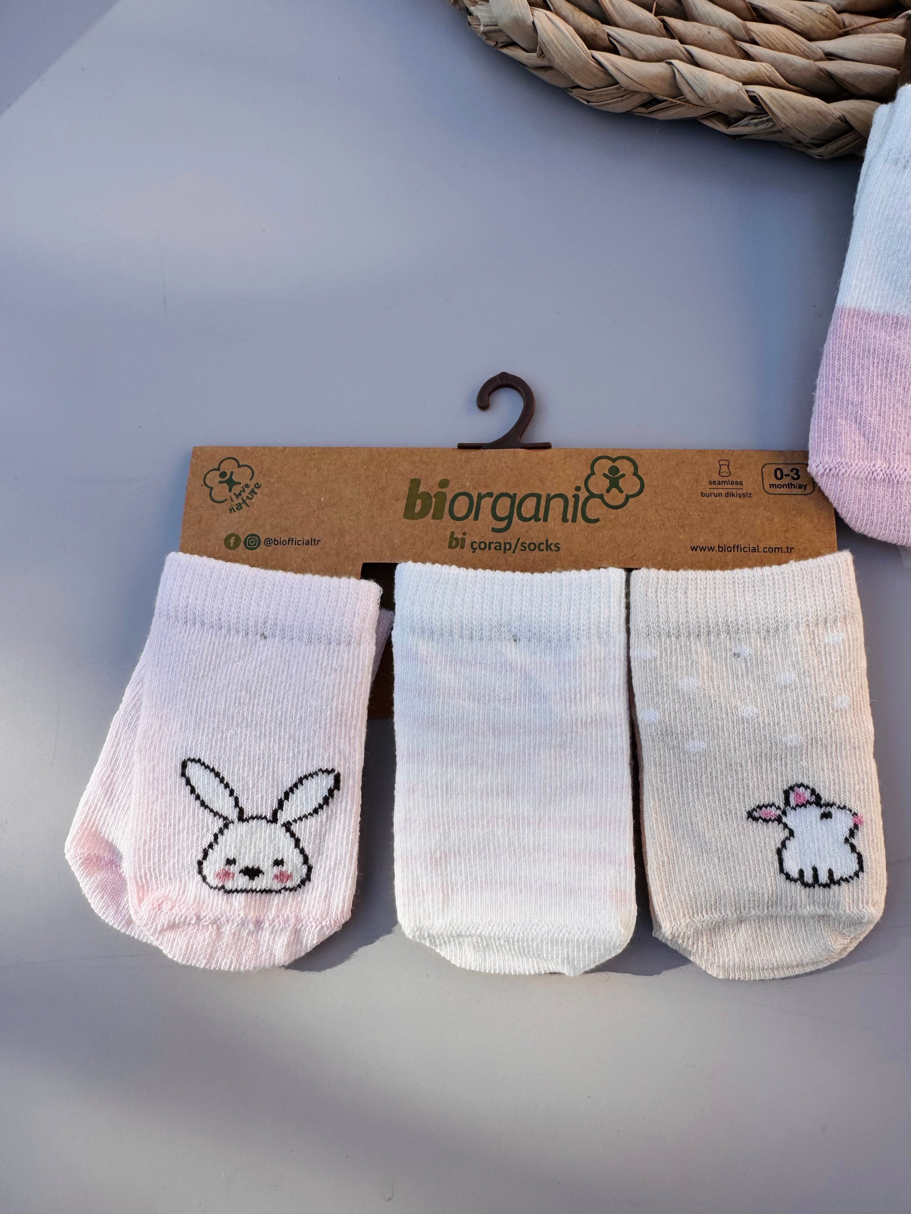 Bi Organic Rabbit socks 3 pairs