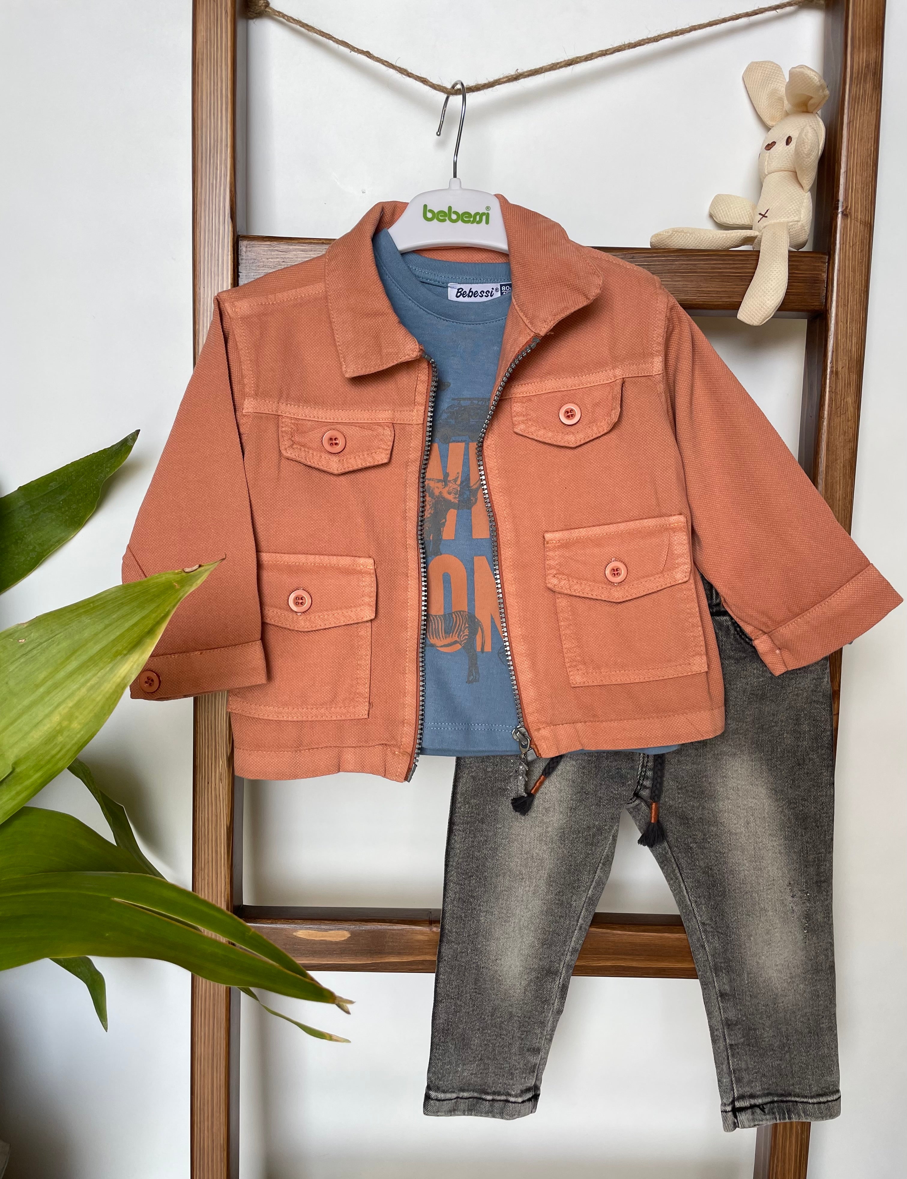 Orange jeans set 3 pcs