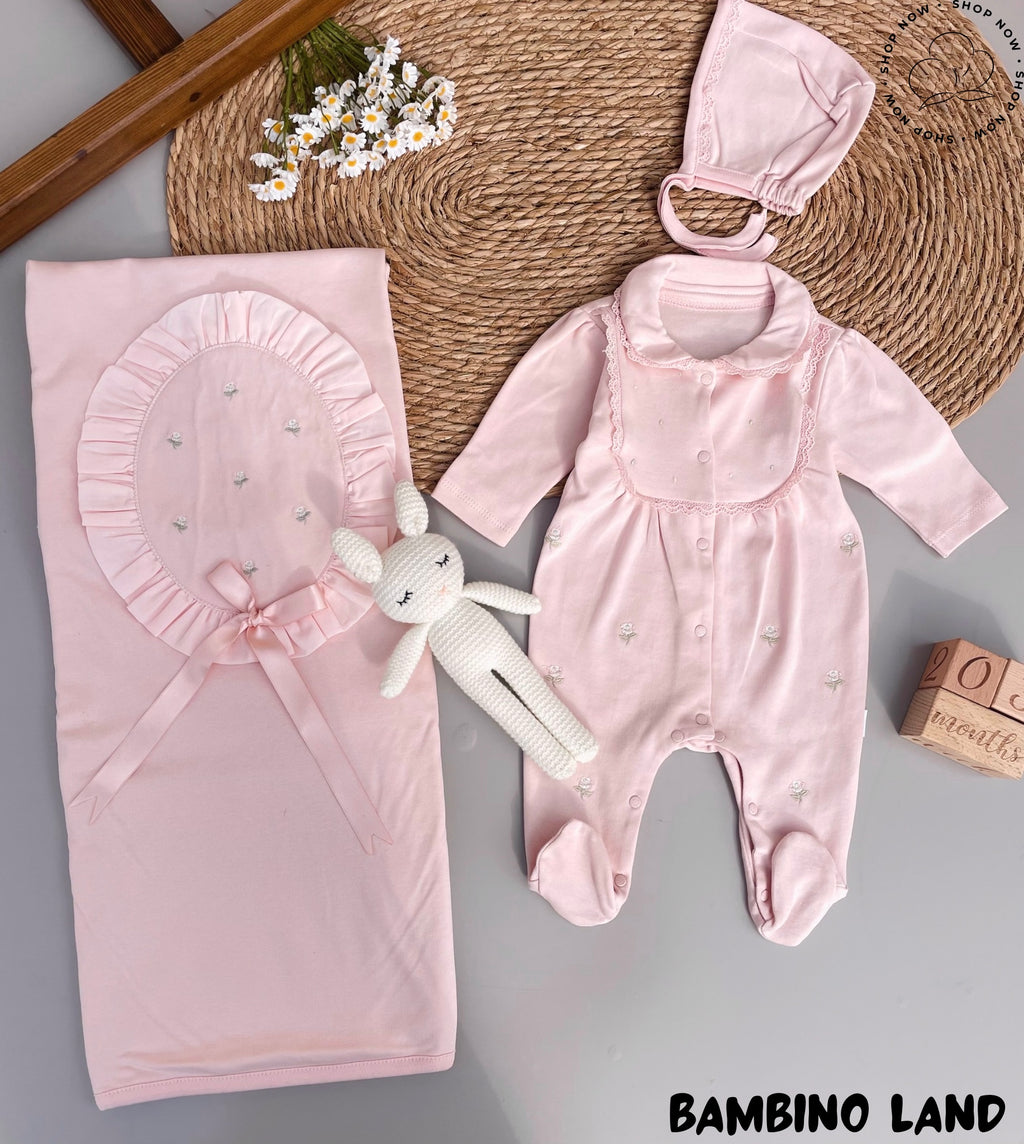 Pink Flowers 3 Pcs hospital Set