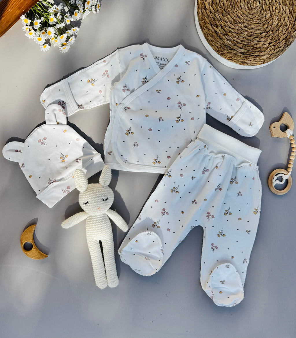 White flowers cotton set 3 pcs