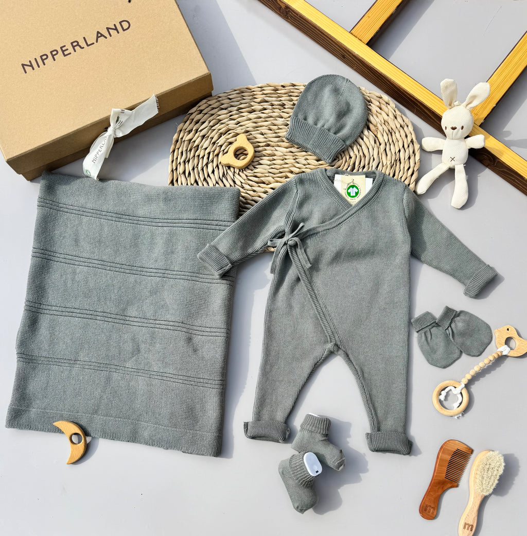 Olive color organic cotton GOTS Certified Hospital Set