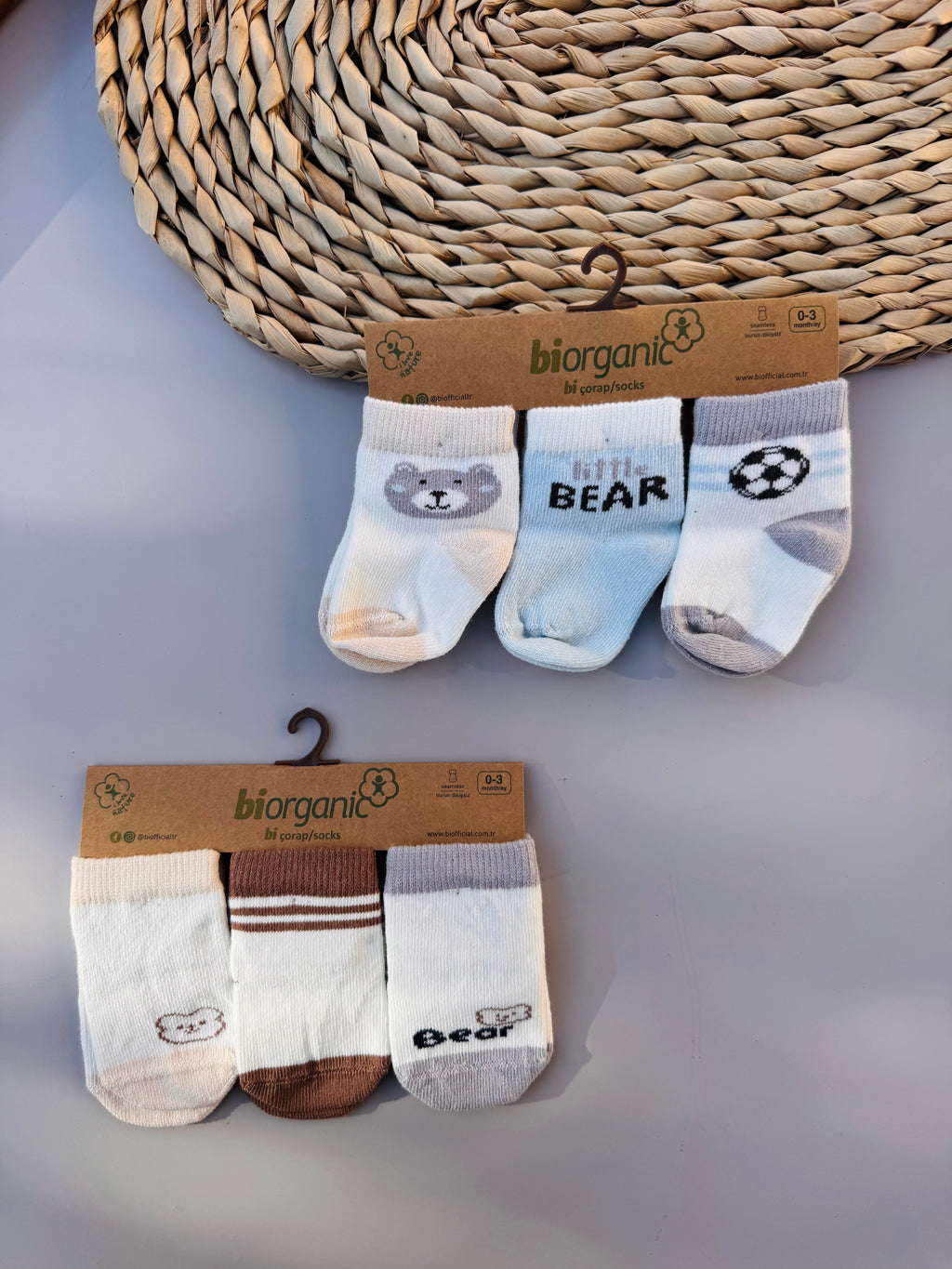 Bi Organic Bears socks 3 pairs