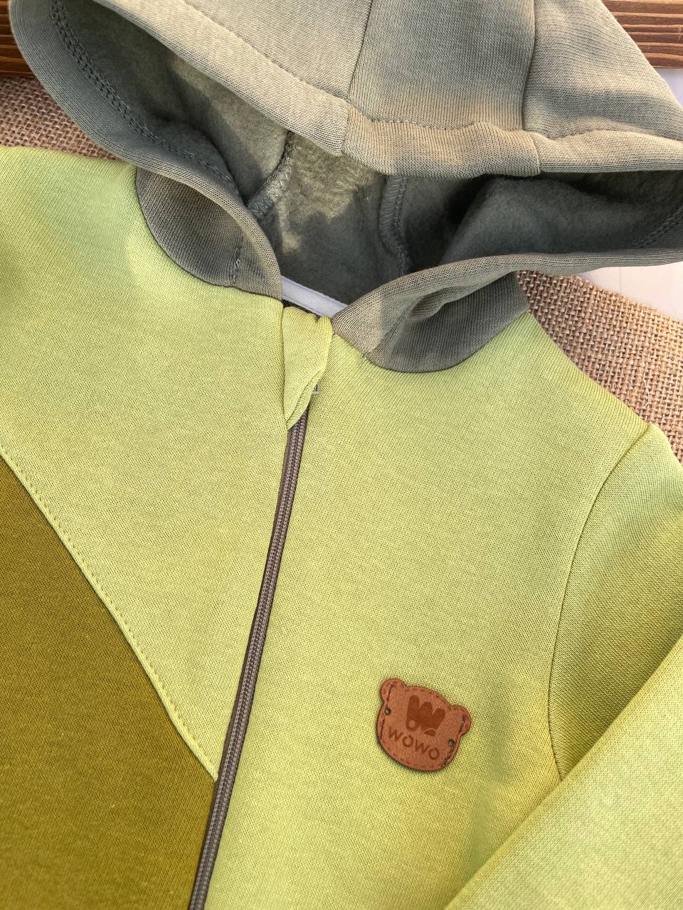 Green Zipper Overall Fleeced