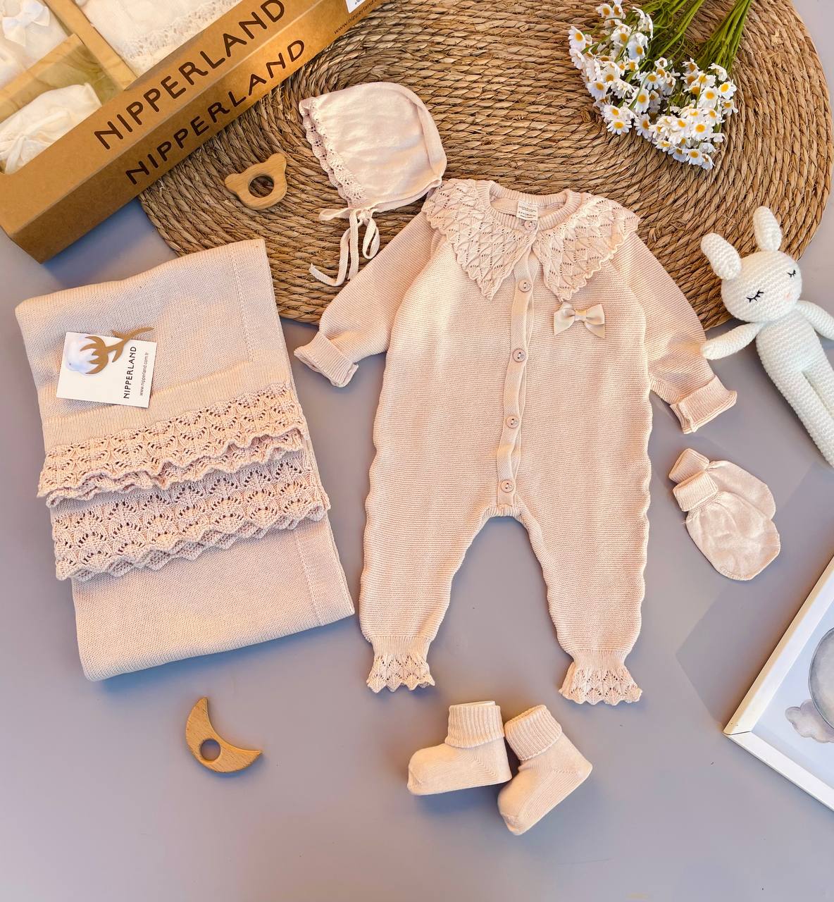 Beige-Rose Vintage Hospital Set 5 Pcs