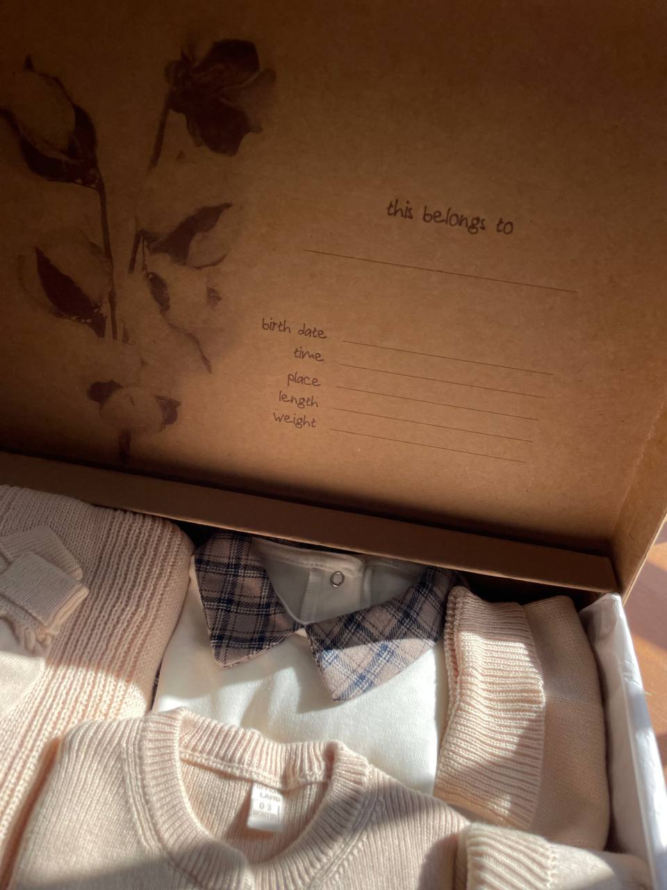 Beige Knitted Cotton Set