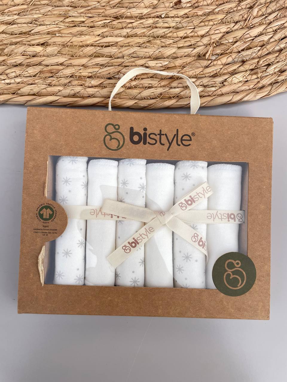 White Stars Organic Cotton Burping Pads