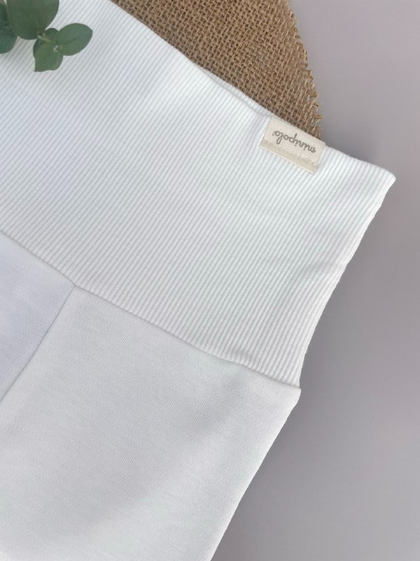 Off-White Organic Cotton High Waisted Footed  Pants