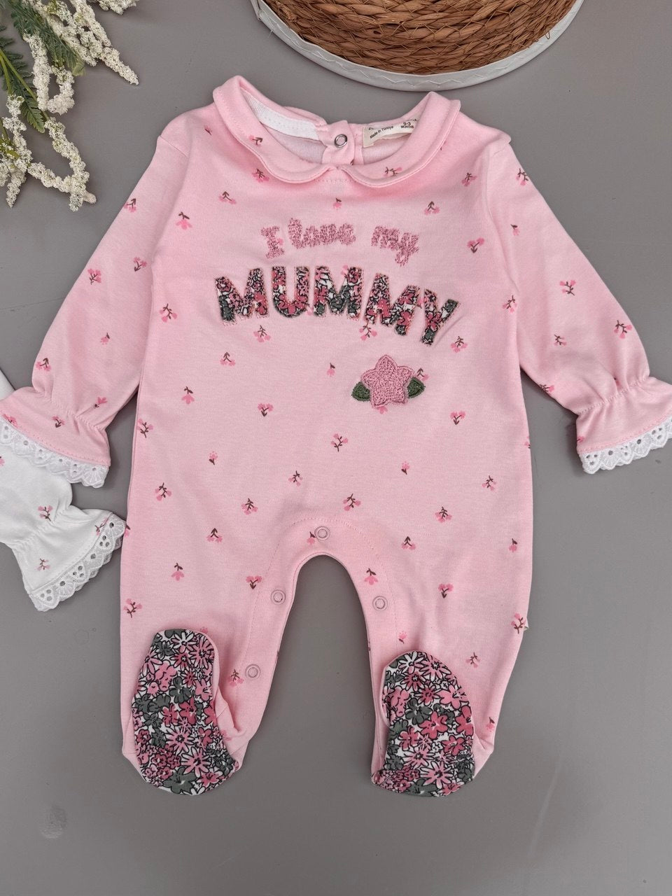 I love Mummy/ Daddy White And Pink 2 Overalls