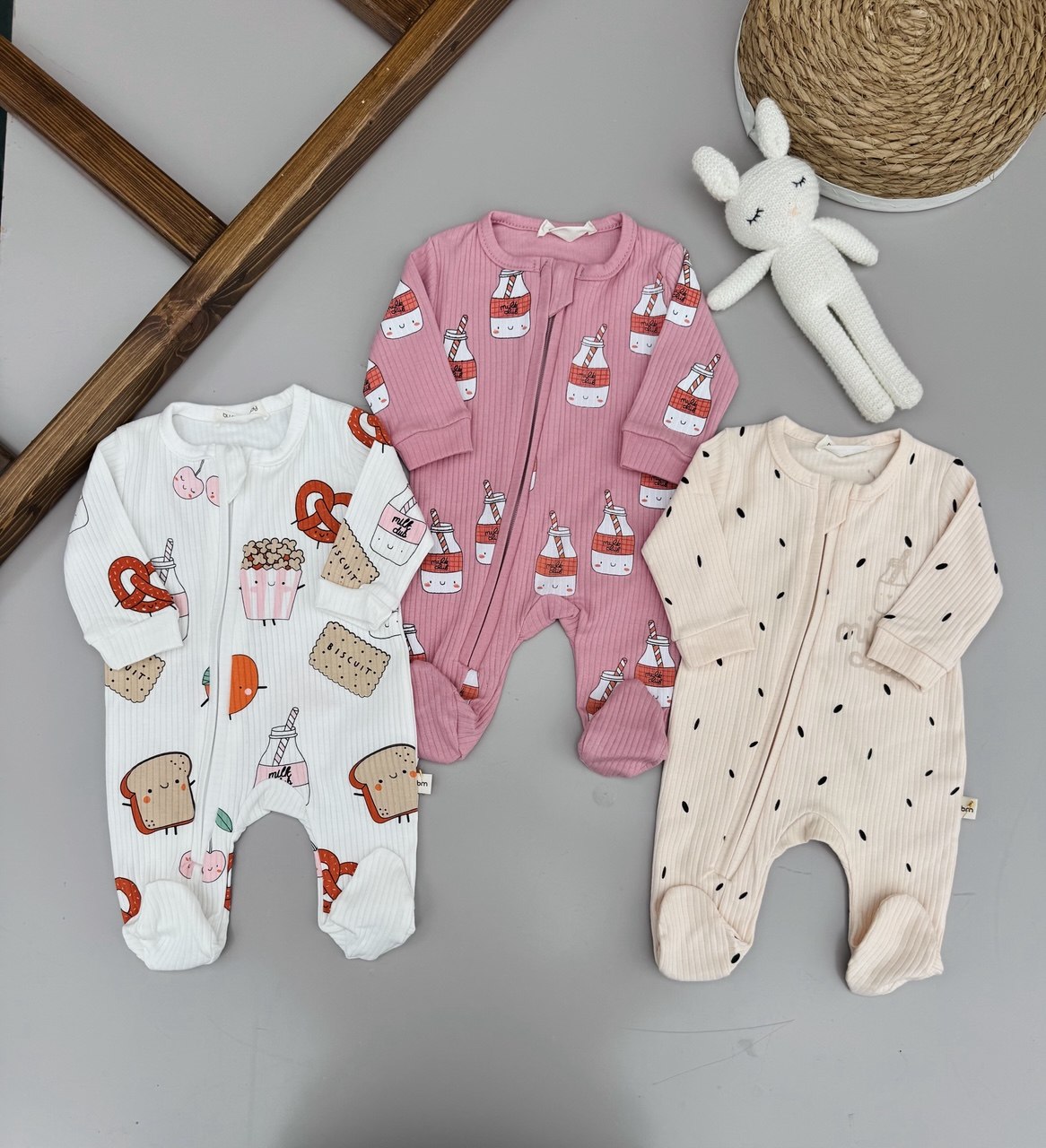 100% cotton 3 zipper Overalls