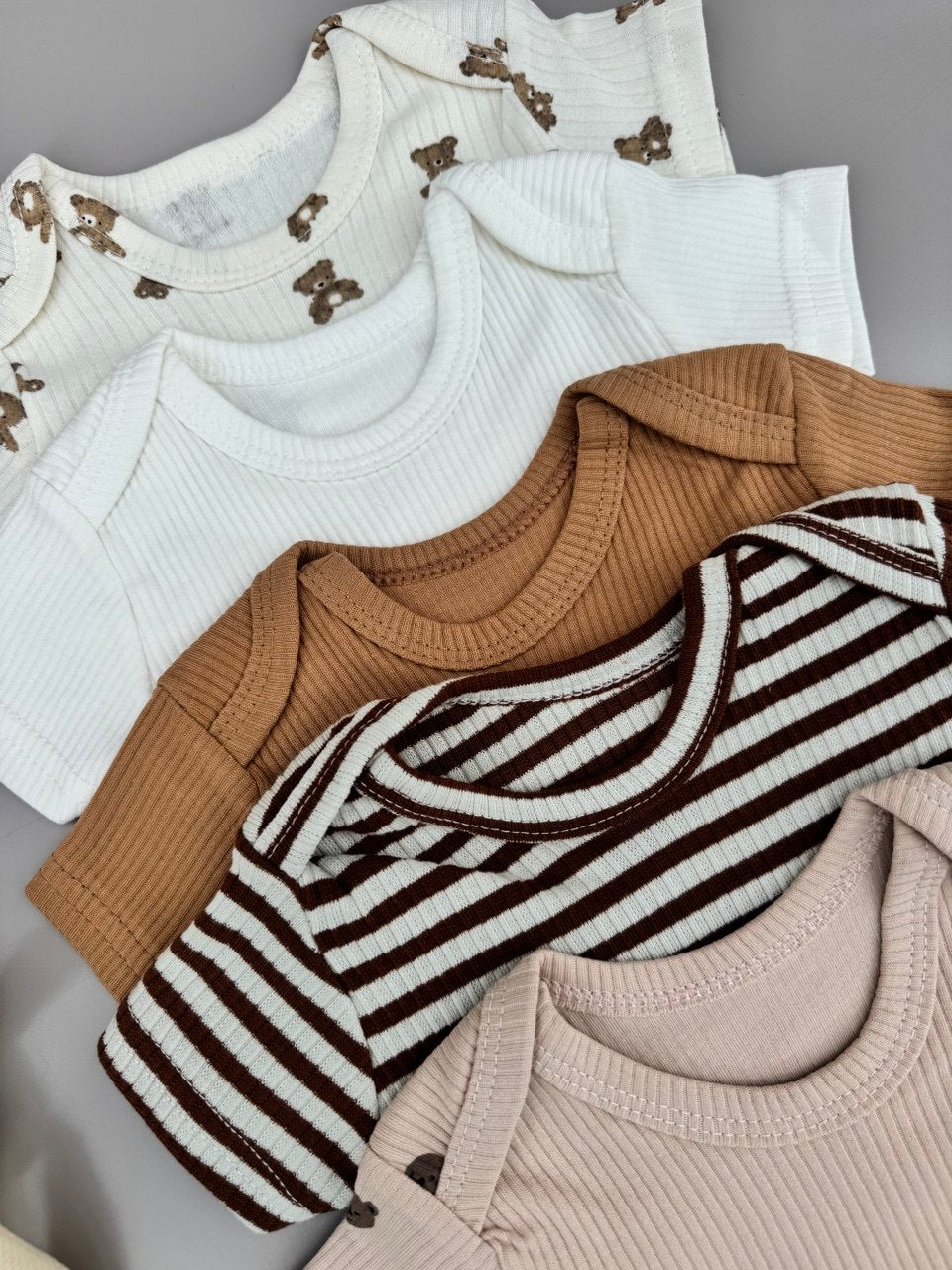 Nude Bear 100% Cotton 5 Bodysuits