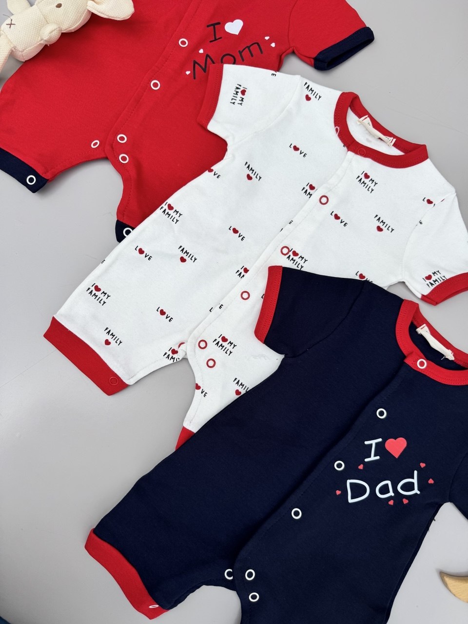 100% cotton 3 Pcs Baby Overalls