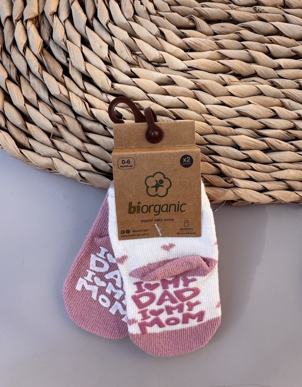 I love Mom And Dad Cotton 2 pairs Of Socks