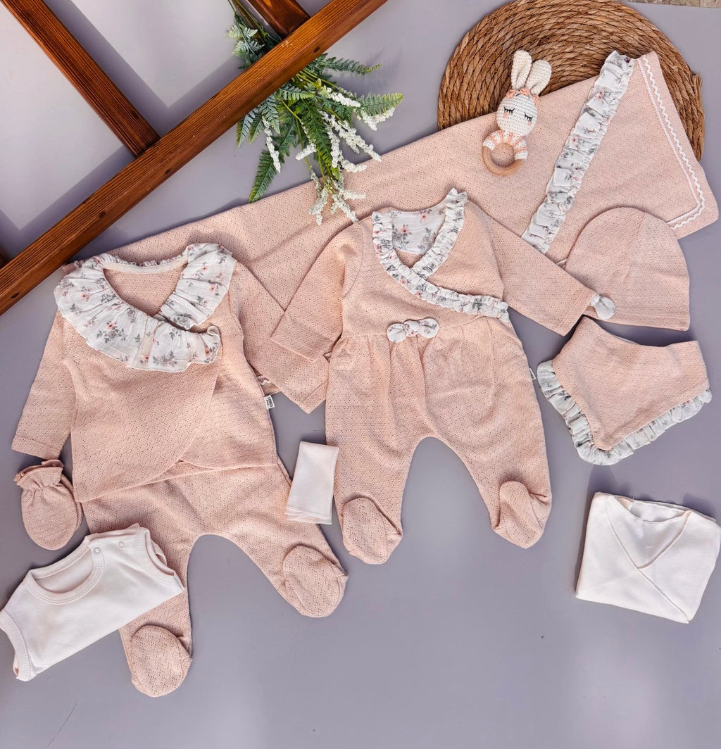 Peach Color Flowers Hospital Set 10 Pcs