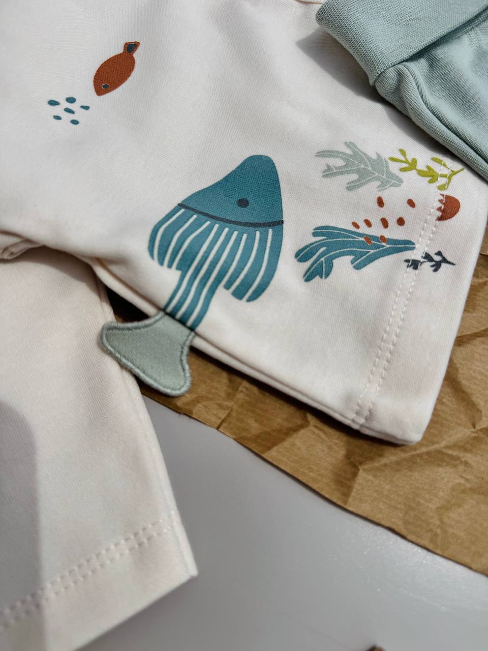 Green Fishes Set 5 Pcs GOTS Certified