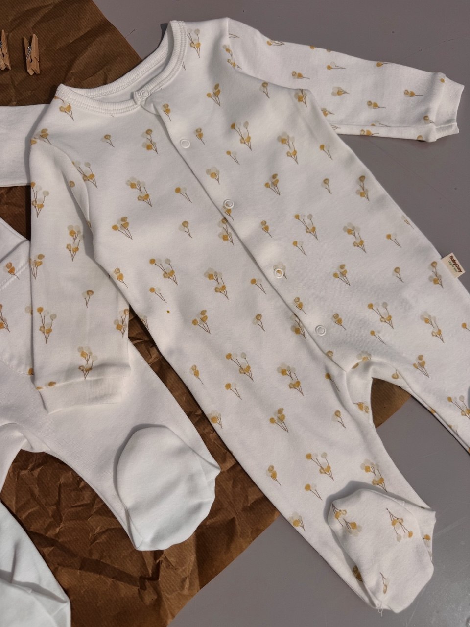 White And Yellow Balloons Organic Cotton 2 overalls