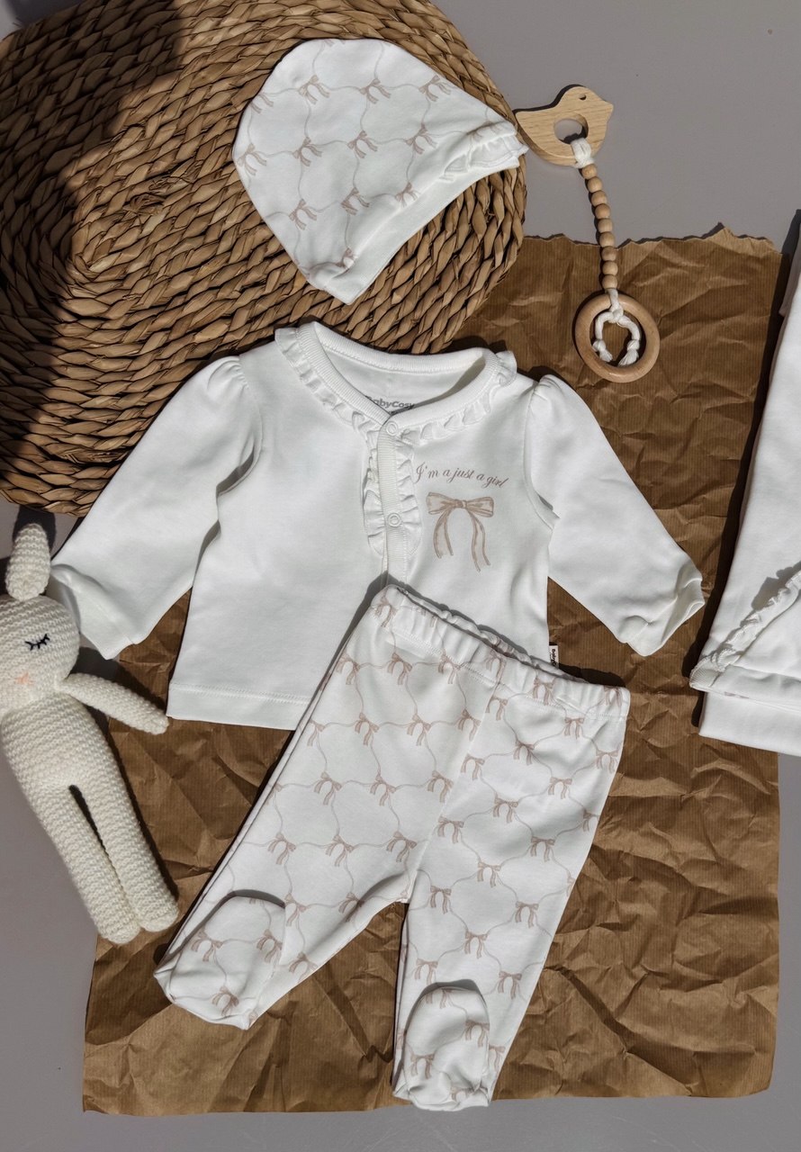 I'm Just A Girl Bows Set 3 Pcs Organic Cotton