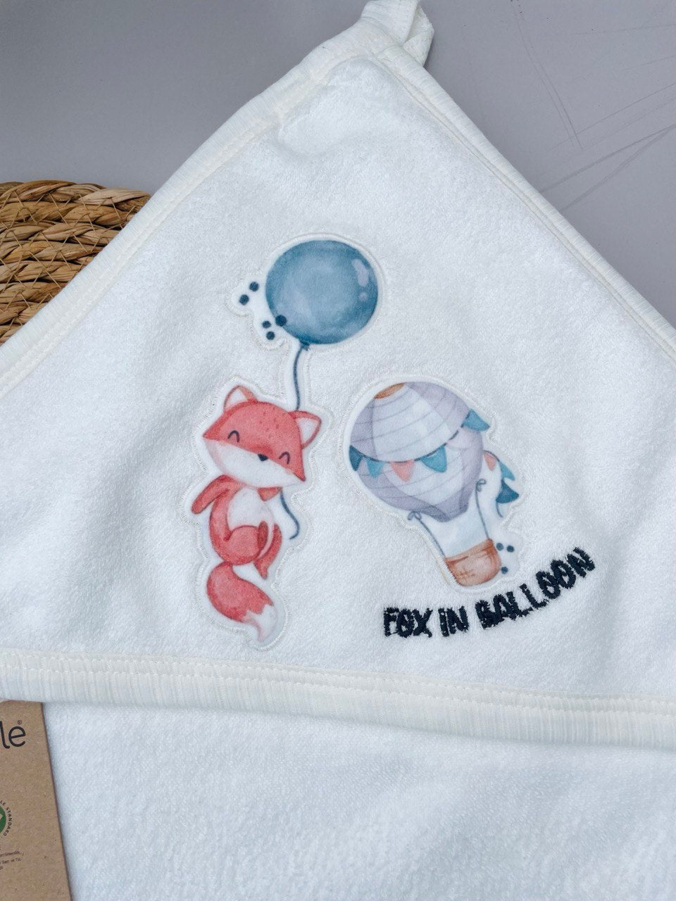 Fox In Balloon Organic Bath Towel