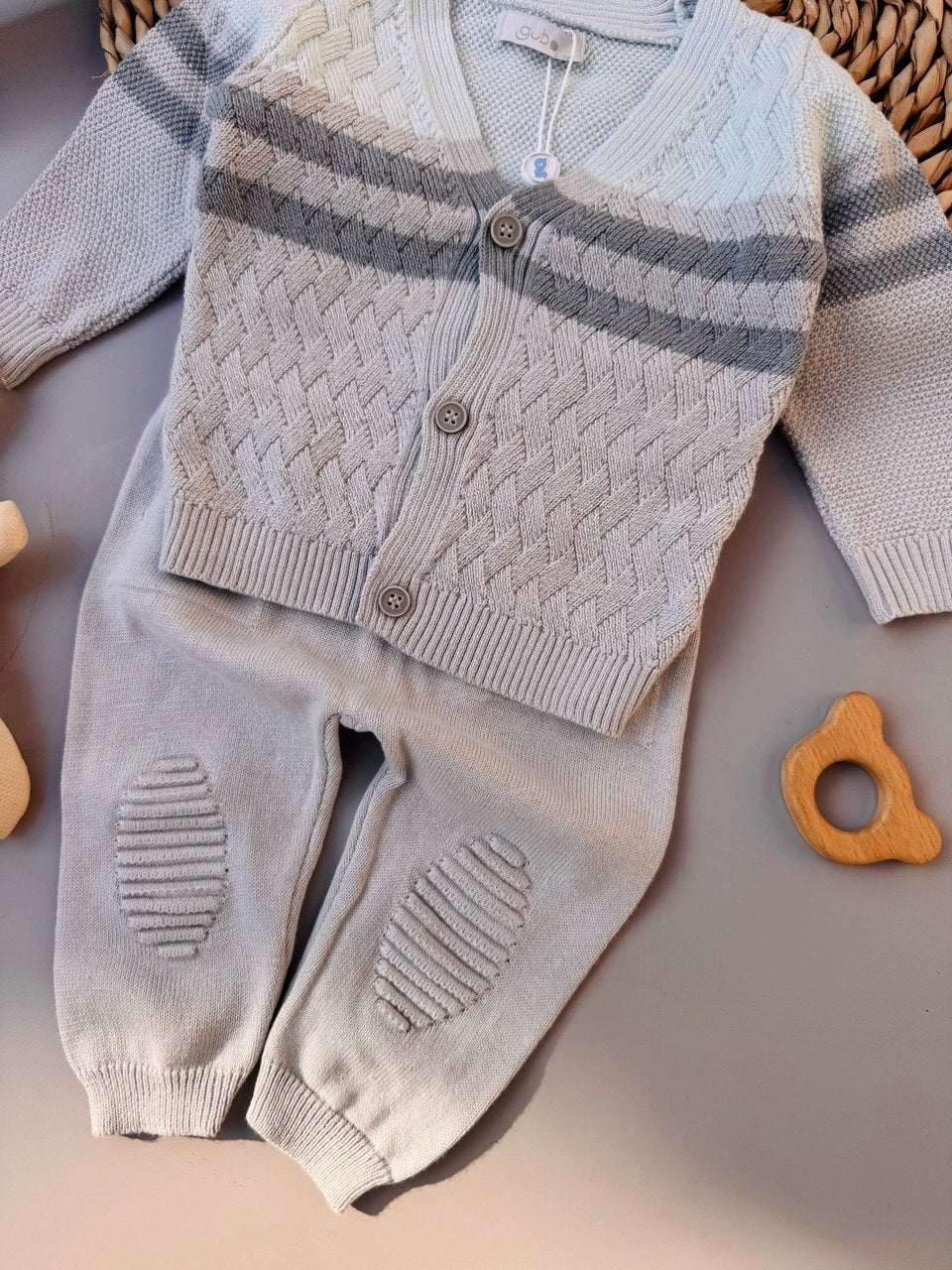 Blue And Grey Tricot Set 2 Pcs - Bambino land