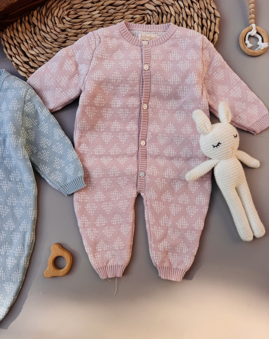 Blue / Pink Soft Wool Overall